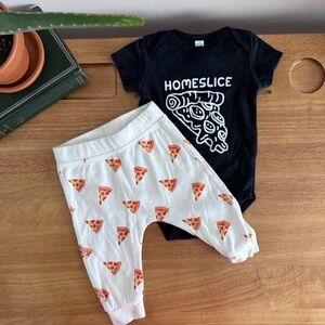 Monica + Andy Pizza Joggers Set 3–6M Homeslice Baby Outfit